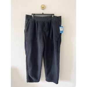 $100 Columbia Womens West Bend Fleece Pull-On Pants Black Size 1X SHORT
